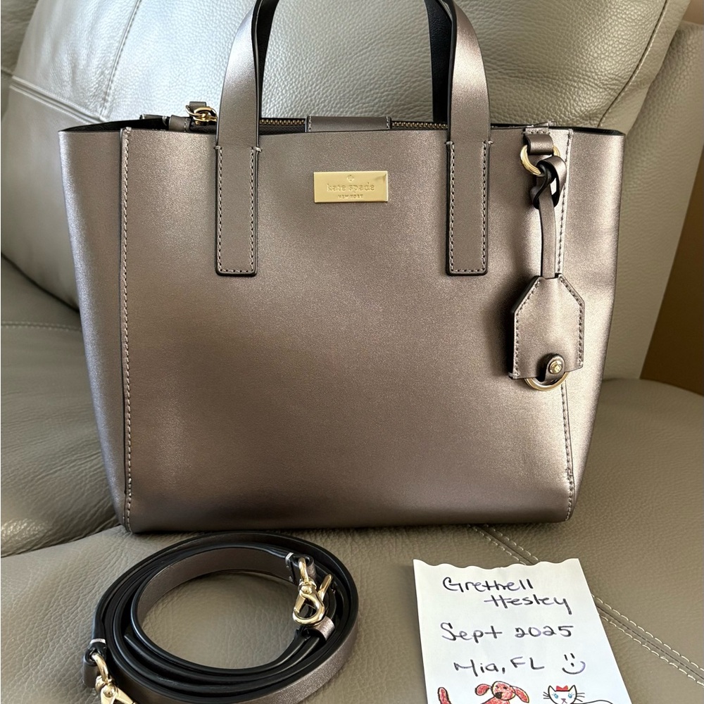 Kate Space Crossbody bag!!! Color Metallic Silver!